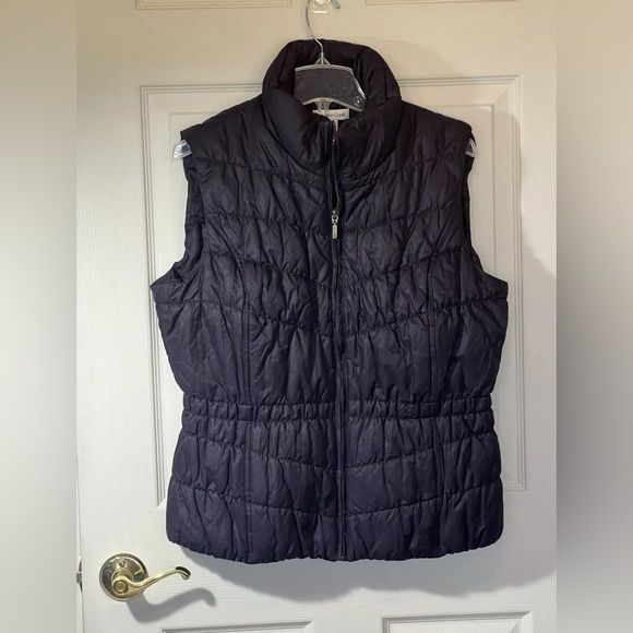 Coldwater Creek Vest Women’s Size 14 L Dark Purple Stretch Puffer Quilted - Picture 1 of 10